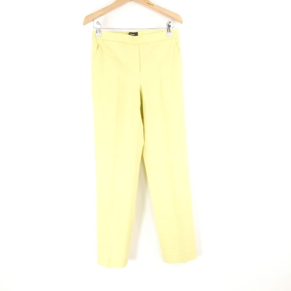 樂天商城 - 美品 Theory セオリー 01-2106413 テーパードパンツ 00 XSサイズ相当 麻他 ライムイエロー レディース AO4230A60 【中古】