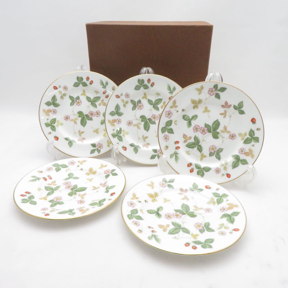 Rakuten - 未使用 WEDGWOOD ウェッジウッド ワイルドストロベリー 中皿 5枚 15cmプレートセット パン ケーキ SU14306A3 【中古】