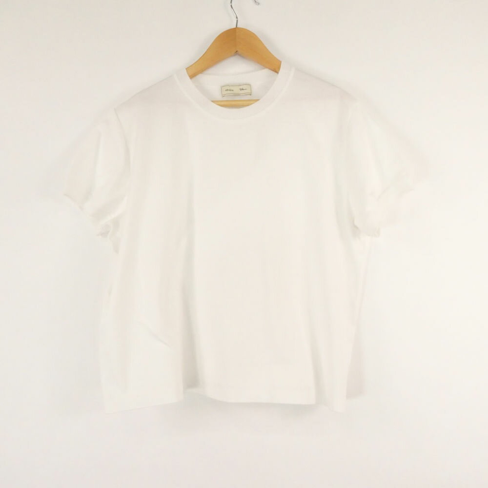 樂天商城 - 美品 EBURE×Ron Herman エブール×ロンハーマン 4110900761 コットンポンチ ニットカラー ティー コットンTシャツ 38(M～L相当) 綿100％ トップス レディース AC1884A96 【中古】
