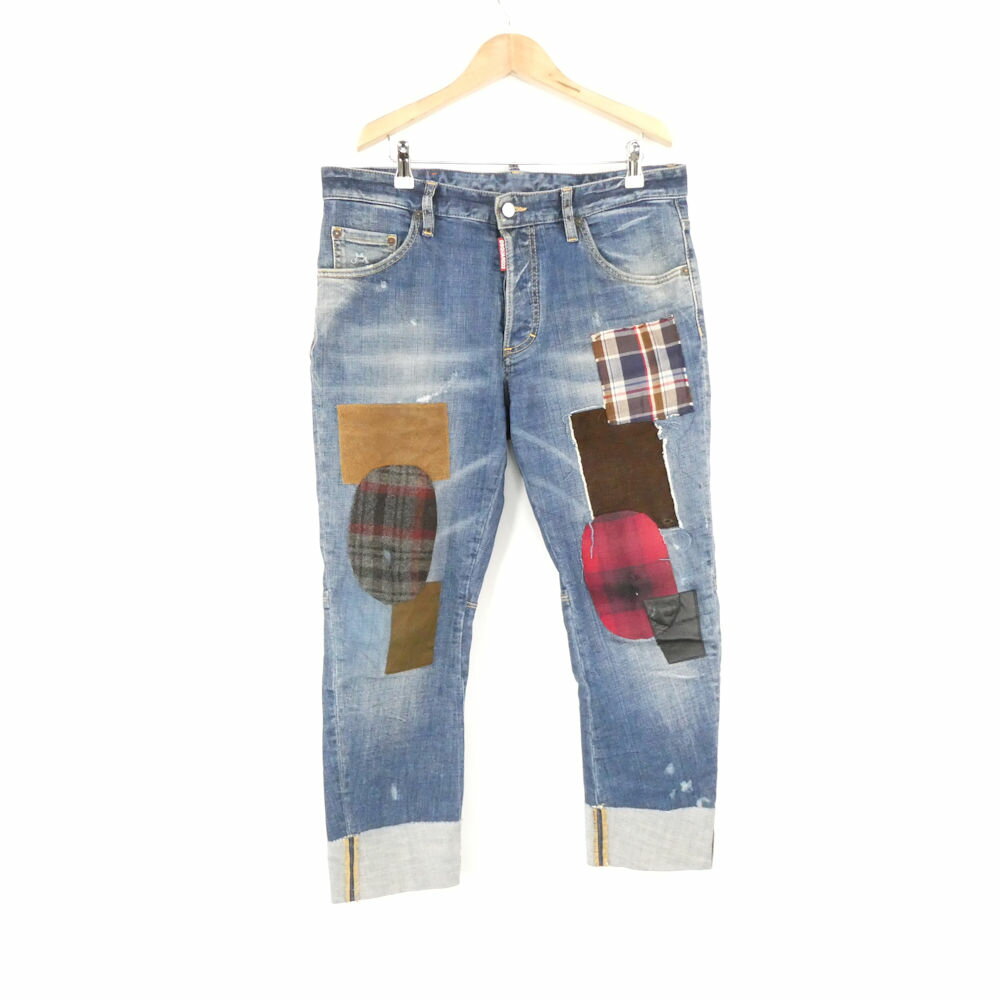 Rakuten - Dsquared2 ディースクエアード S71LB0928 S30664 sailor Jean セラージーン デニムパンツ 48(L～XL相当) 綿他 8部丈 ジーパン パッチワーク メンズ AC1886A10 【中古】