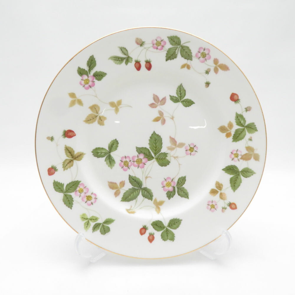 美品 WEDGWOOD ウェッジウッド ワイルドストロベリー 中皿 2枚 ペア 17cmプレート 旧刻印 黒壺 SC11164A2 【中古】