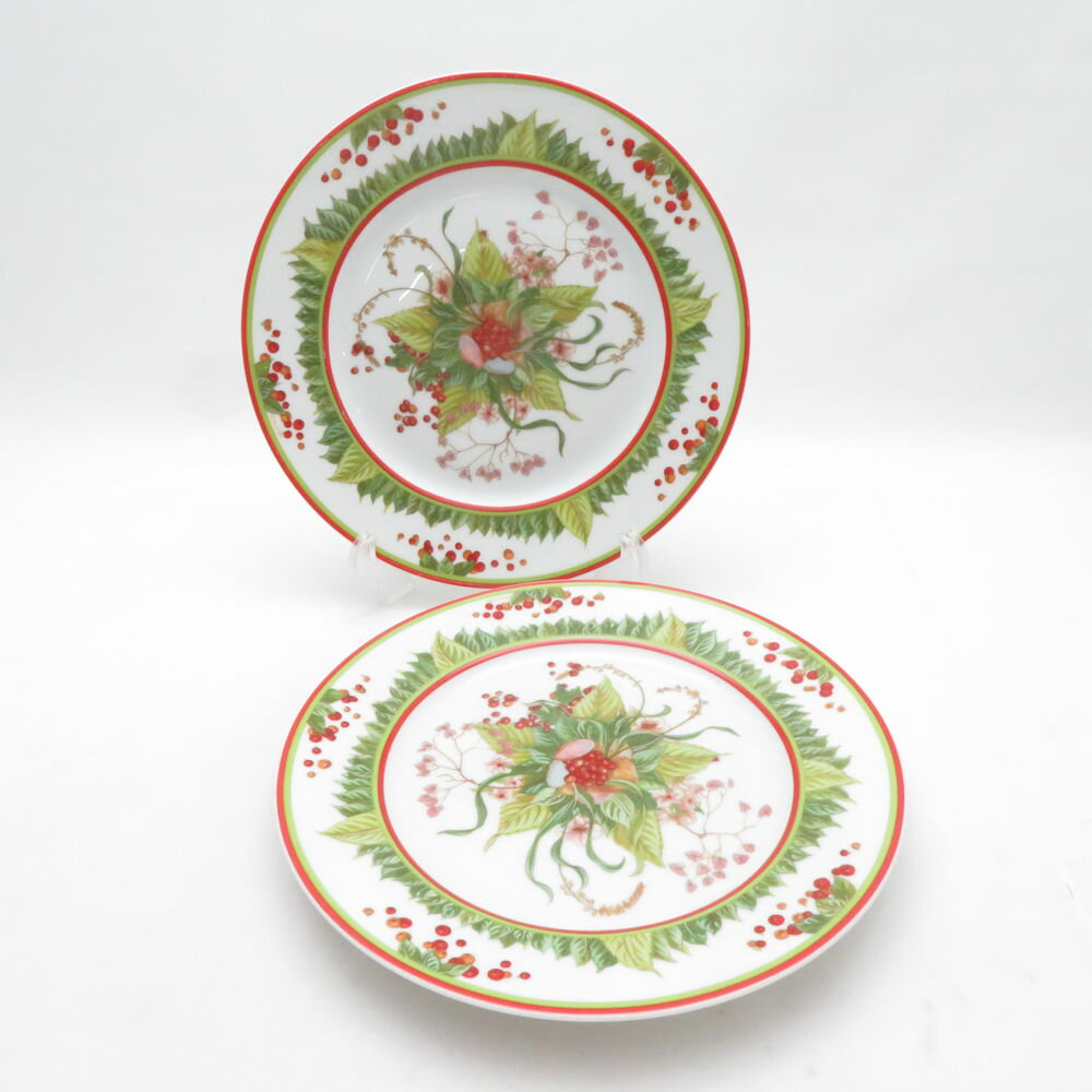 樂天商城 - 美品 HERMES エルメス ピタゴラスの庭 Le jardin de Pythagore 中皿 2枚 22cmプレート デザート ケーキ レア 希少 SN519E2 【中古】