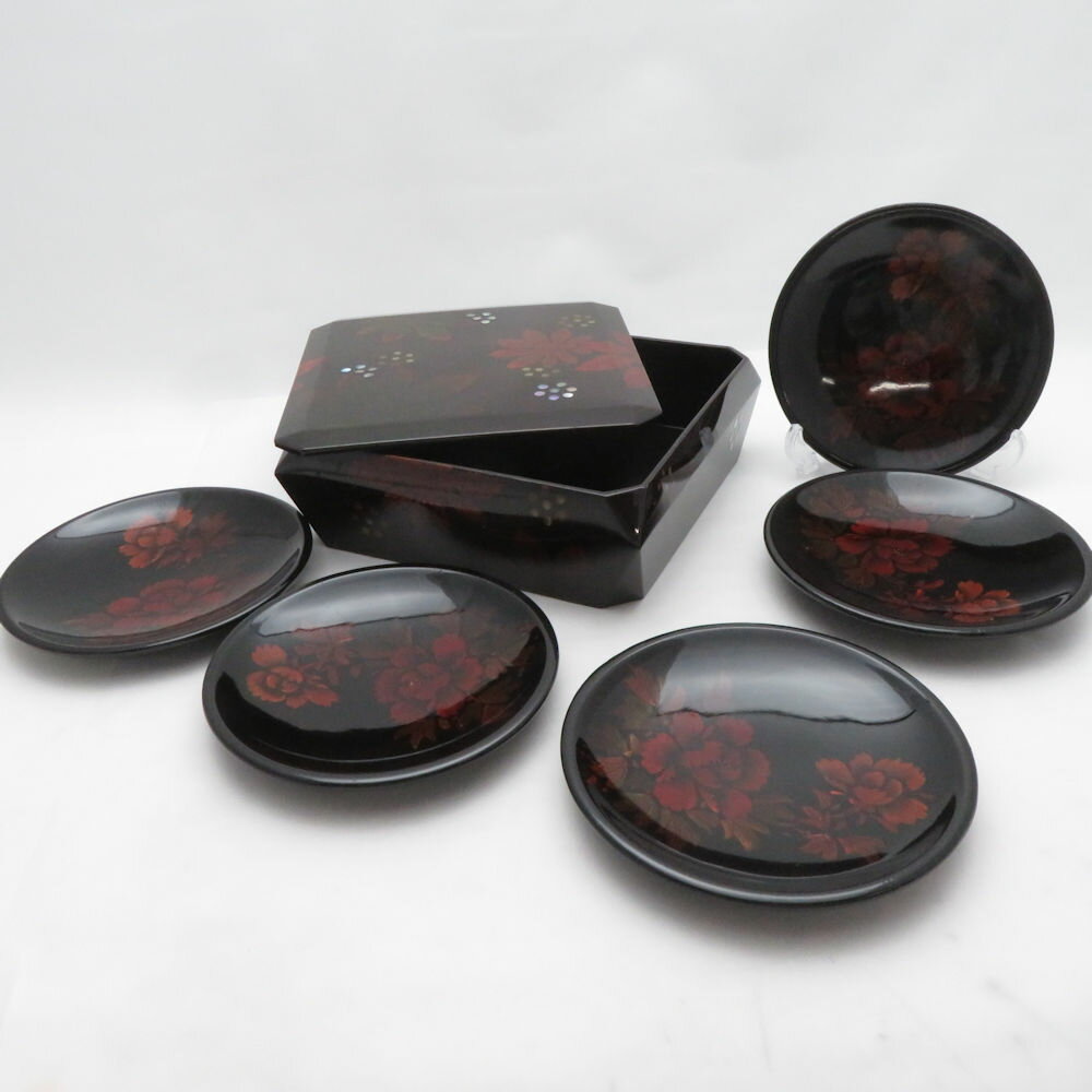 Rakuten - 小皿 重箱 6点 セット 八雲塗 SO3927Z 【中古】