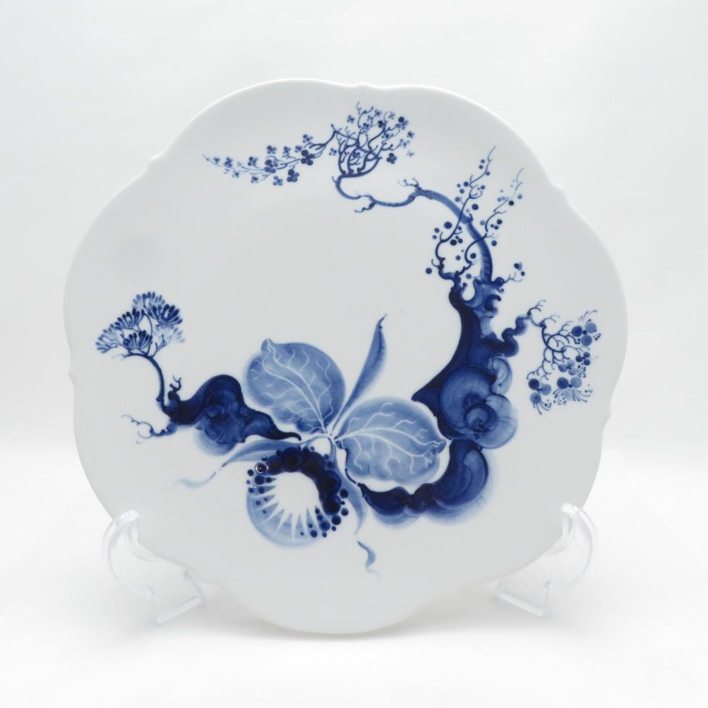 Rakuten - 美品 MEISSEN マイセン ブルーオーキッド 23511 ラウンドプラター 31cmプレート ケーキ タルト 大皿 SU14137B4 【中古】