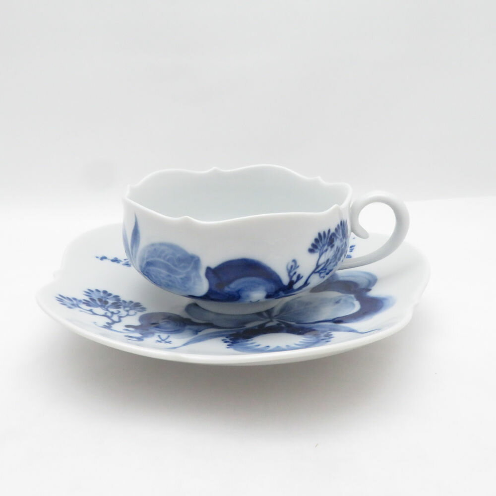 Rakuten - 未使用 MEISSEN マイセン ブルーオーキッド 23613/23623 ティーカップ＆ソーサー 紅茶 白磁 蘭 花 高級テーブルウェア SU14148B4 【中古】