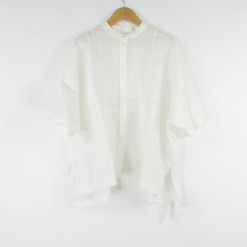 乐天商城 - TOMORROWLAND Collection トゥモローランドコレクション ブラウス 36 S相当 リネン100％ 半袖 ノーカラー レディース AD1994A93 【中古】