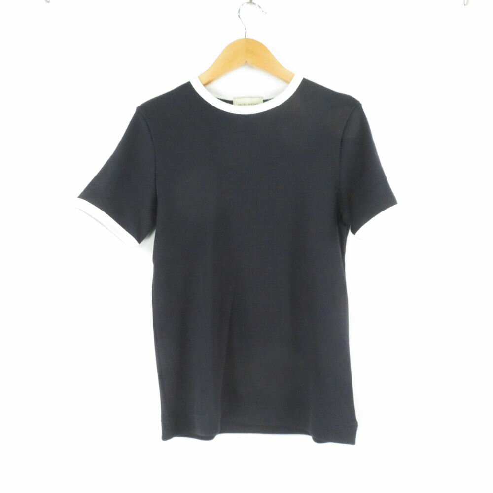 Rakuten - 美品 UNITED ARROWS ユナイテッドアローズ 1517-699-1821 リブ バイカラー パイピング Tシャツ ポリエステル他 半袖 ホワイト レディース AD1995A93 【中古】