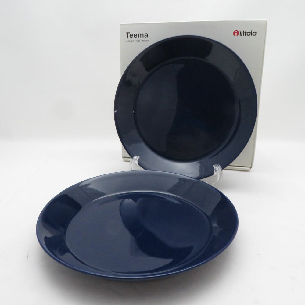 乐天商城 - iittala イッタラ ティーマ ブルー 中皿 2枚 ペア 21cmプレート 廃盤色 ブルー 北欧 SC11229H2 【中古】