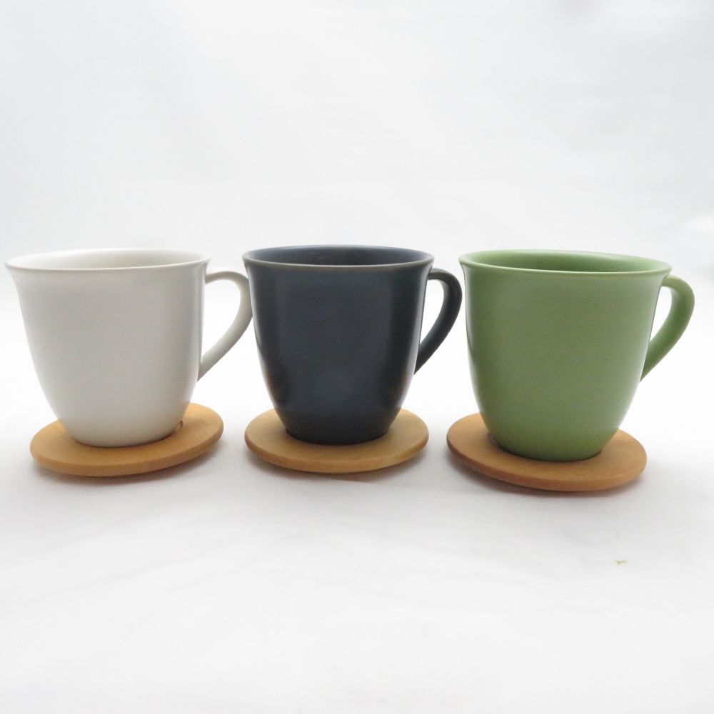 樂天商城 - 美品 HOGANAS KERAMIK ホガナスケラミック マグカップ 3点 ストーンウェア セット コップ SC11232H2 【中古】
