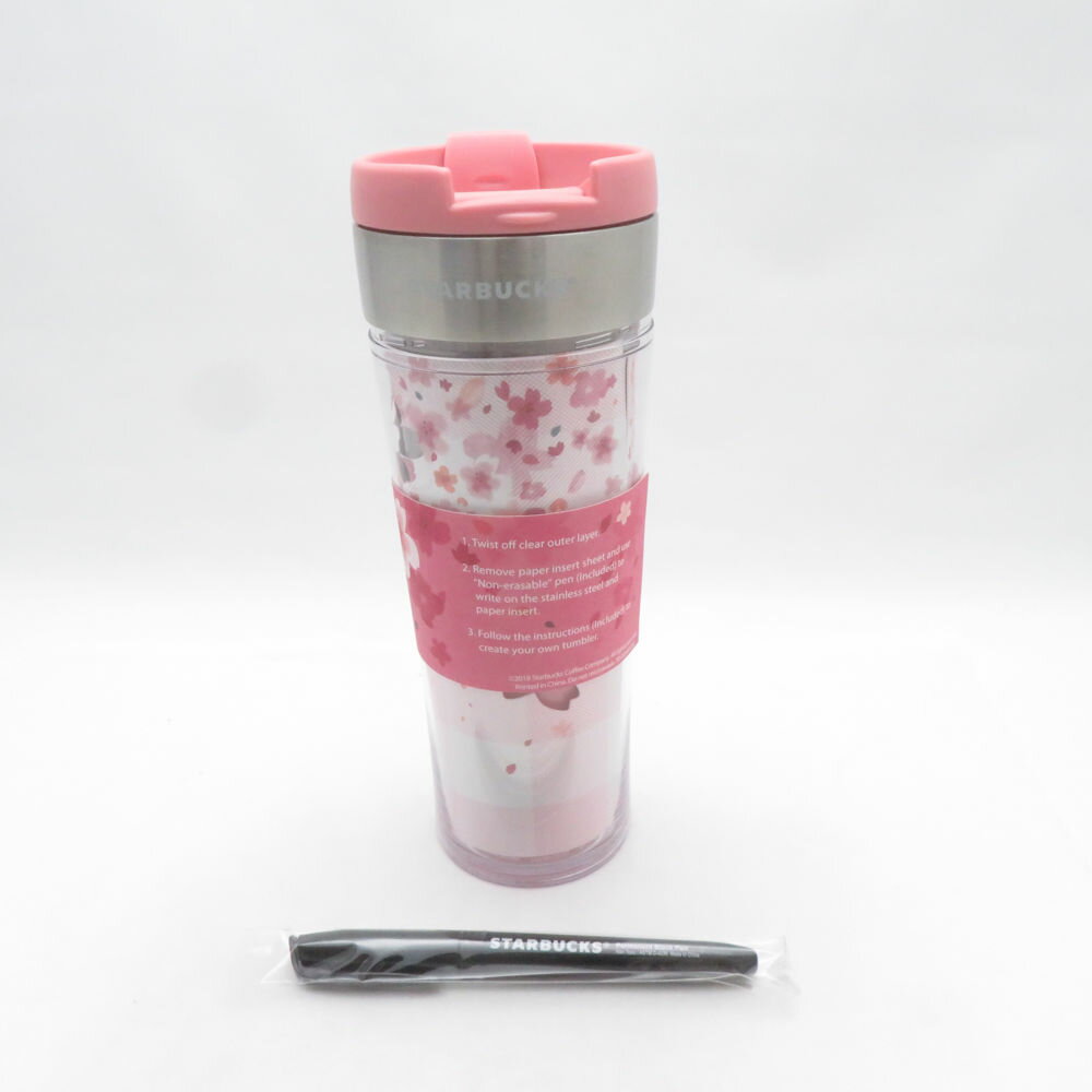 乐天商城 - 未使用 STARBUCKS スターバックス SAKURA 2018 チェック ステンレス クリエイトユアタンブラー 473ml スタバ 桜 サクラ SC11315L1 【中古】