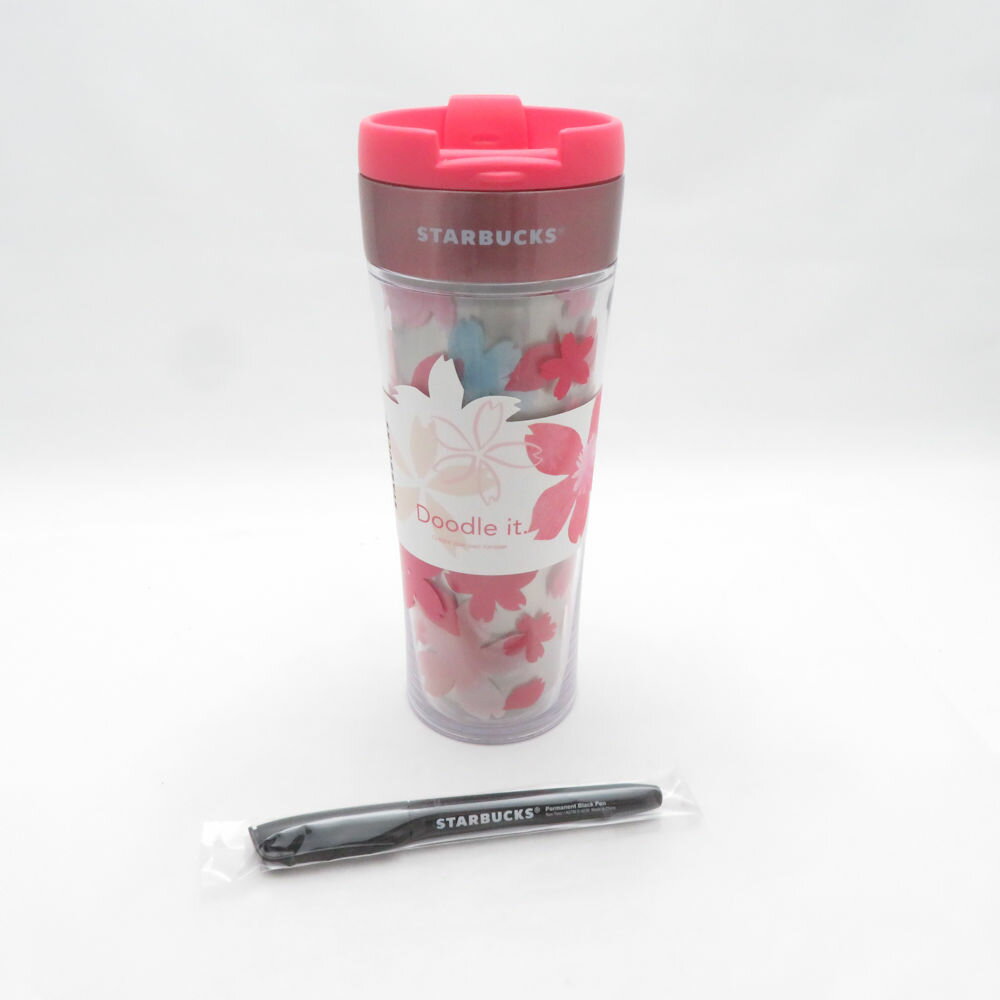 乐天商城 - 未使用 STARBUCKS スターバックス SAKURA 2018 クリア ステンレス クリエイトユアタンブラー 473ml スタバ 桜 サクラ SC11316L1 【中古】