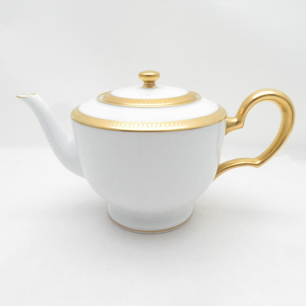 乐天商城 - 美品 OKURA 大倉陶園 片葉金蝕 ティーポット 茶器 金彩 SU14413U1 【中古】