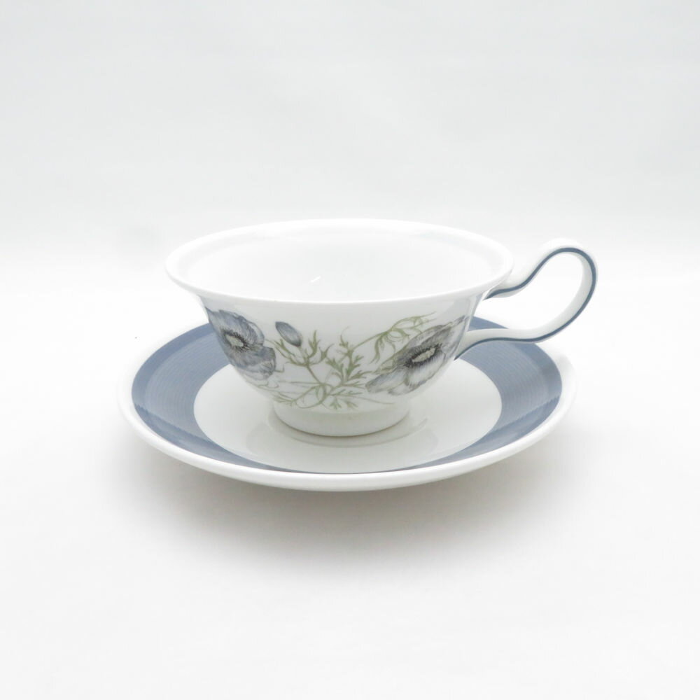 乐天商城 - WEDGWOOD ウェッジウッド グレンミスト ティーカップ＆ソーサー 黒壺ロゴ 紅茶 英国 イギリス SU14420U1 【中古】