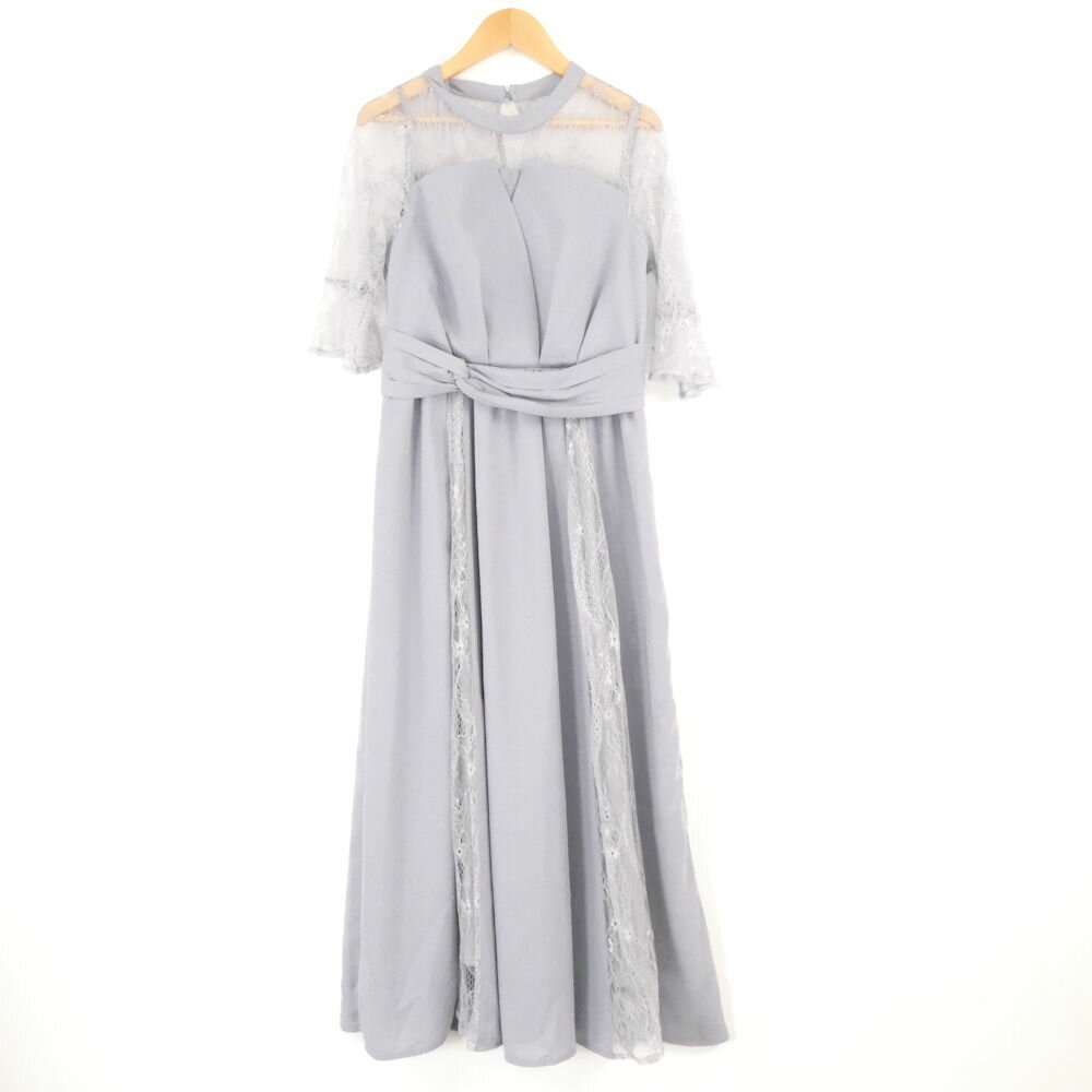 乐天商城 - 美品 niana ニアナ 121-1818 パーティードレス M ポリエステル ナイロン ロング丈 七分袖 結婚式 レース ビスチェ レディース AD1952A62 【中古】