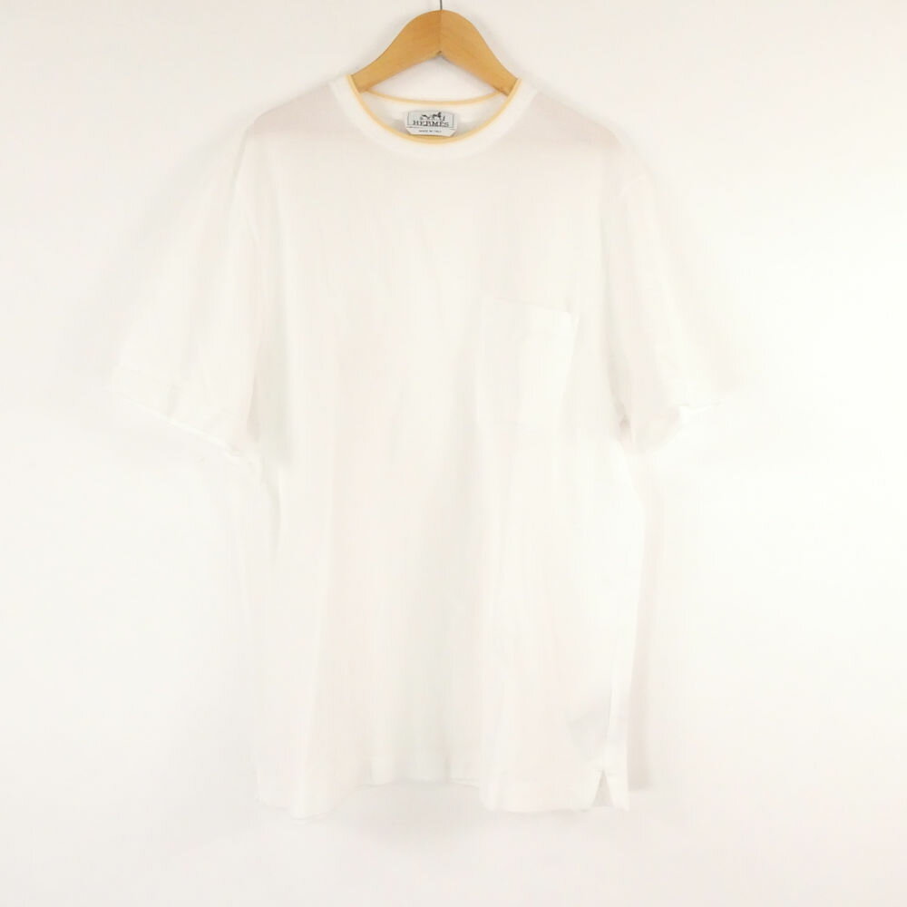 乐天商城 - 美品 HERMES エルメス 鹿の子 Tシャツ M コットン100％ 半袖 Hロゴ サドルステッチ レディース AD1988A51 【中古】