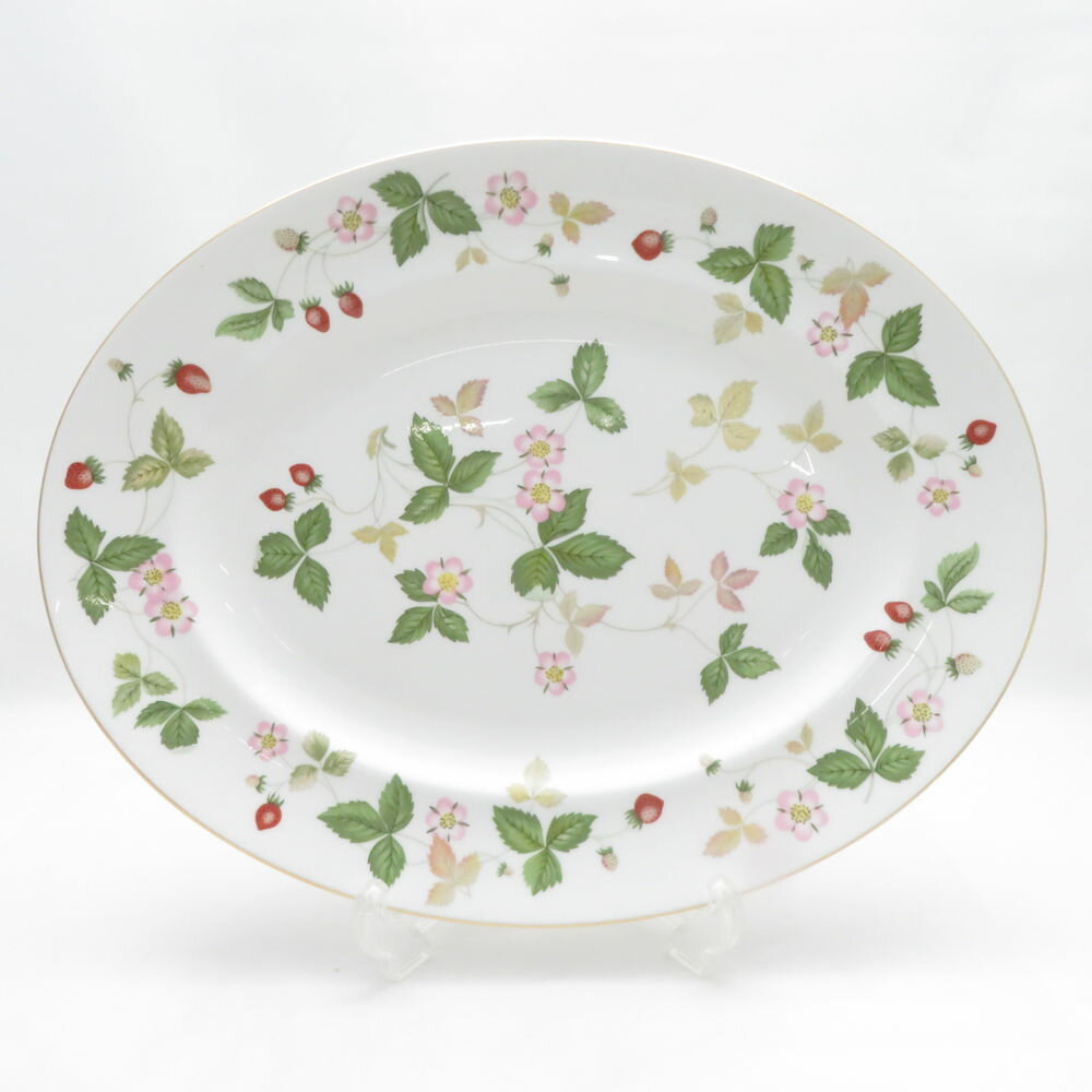 乐天商城 - 美品 WEDGWOOD ウェッジウッド ワイルドストロベリー オーバル皿 36cmプレート 楕円 大皿 SM5413X2 【中古】