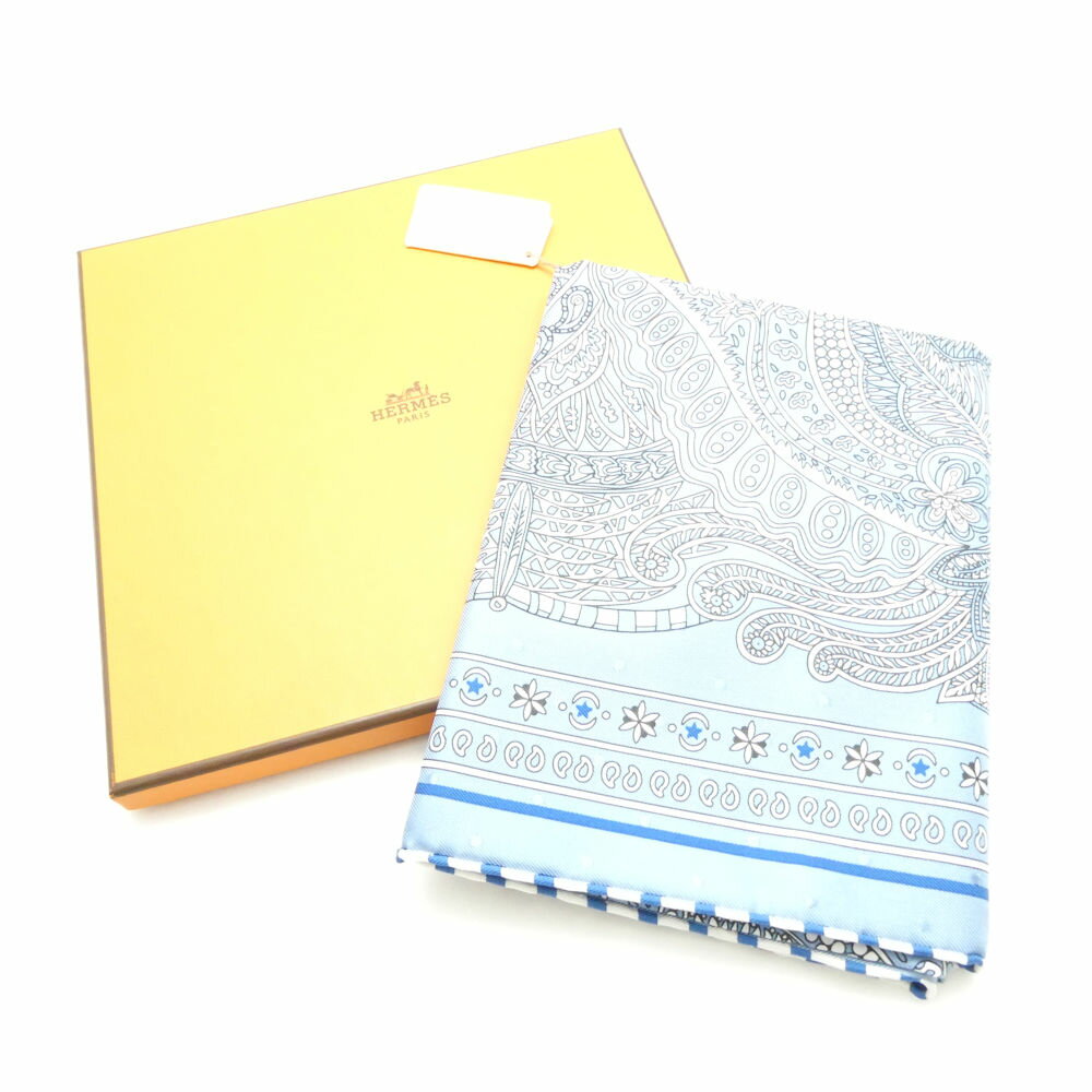 未使用 HERMES エルメス カレ 55 Le Jardin de la Maharani マハラニの庭 スカーフ シルク100％ シルクバンダナ レディース AM8981 