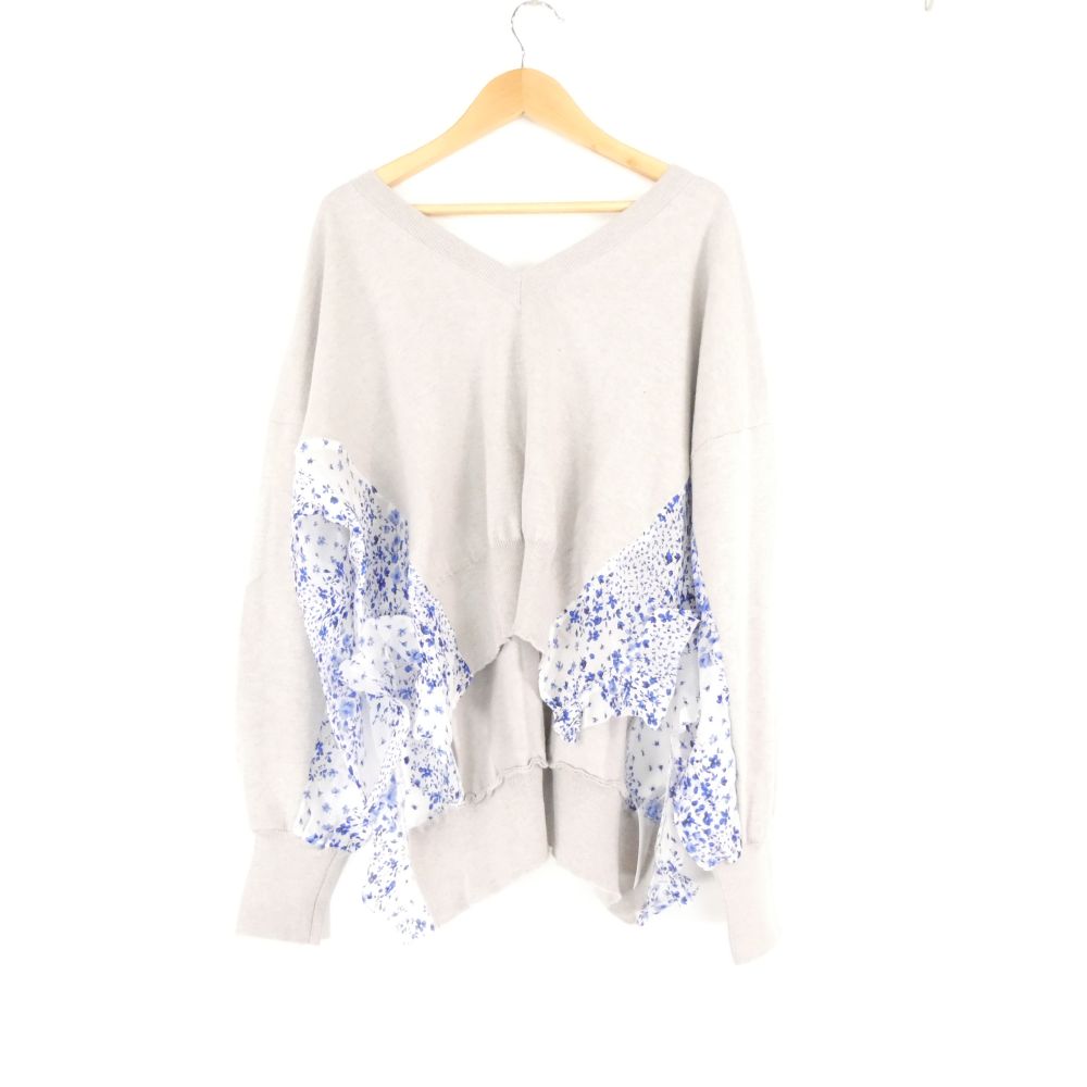 DRESSLAVE ドレスレイブ ニット トップス 38 コットン カシミヤ 長袖 Vネック レディース AM9075A82 【中古】