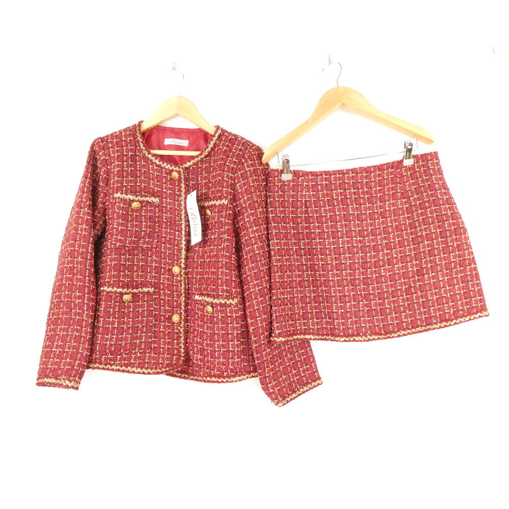 美品 Belsia ベルシア セットアップ L ポリエステル他 スーツ…