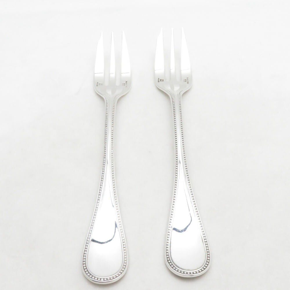 Christofle クリストフル パール ケーキフォーク 2点 銀メッキ ペア 16cm カトラリー SC11254E2 