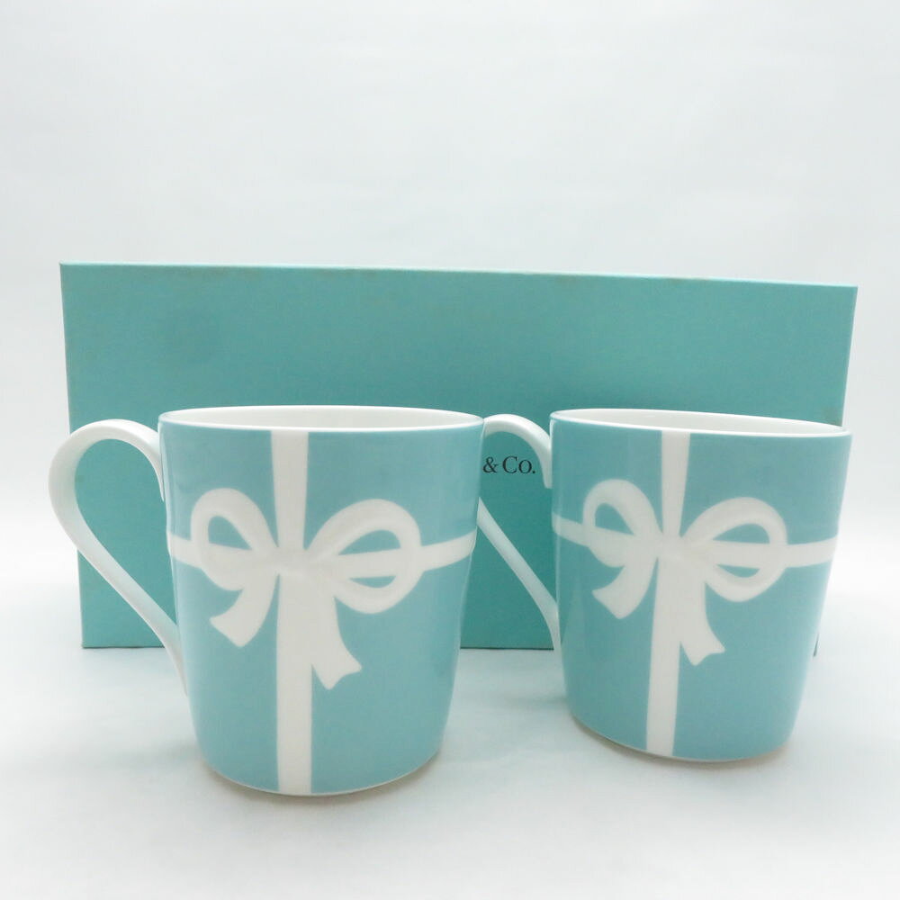 未使用 TIFFANY＆Co. ティファニー ブルーボックス マグカップ 2客 ペア SO4453B1 【中古】