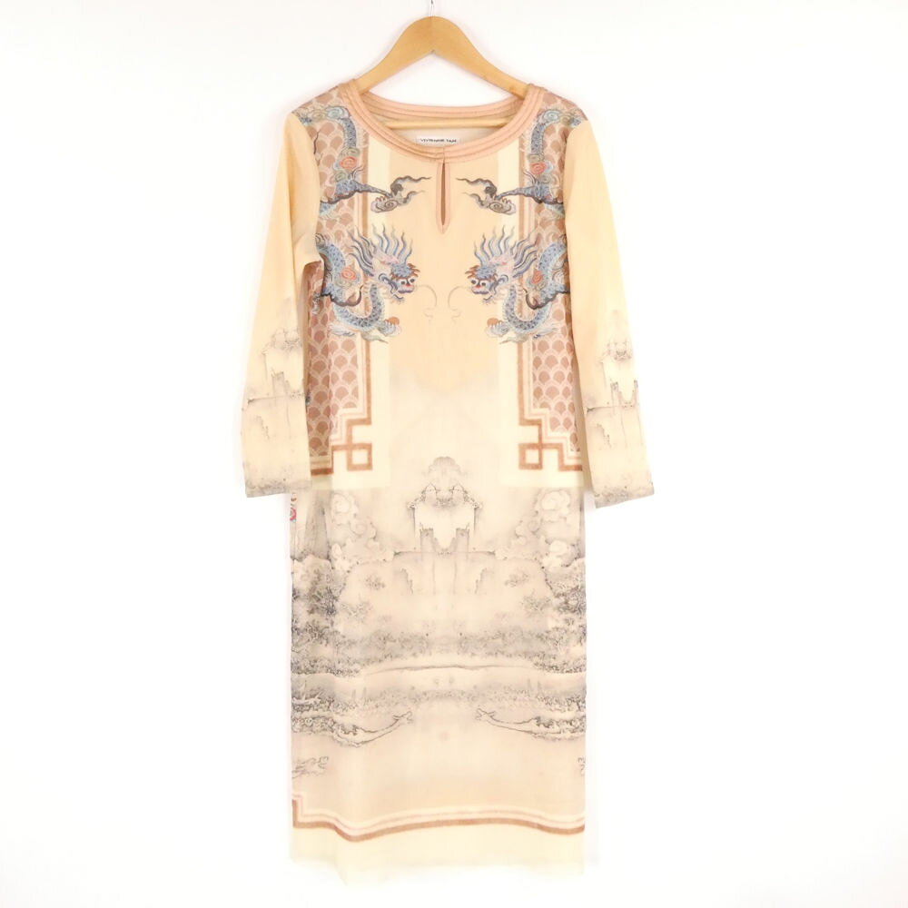 美品 VIVIENNE TAM ヴィヴィアンタム ワンピース 1 ナイロン100％ 七分袖…