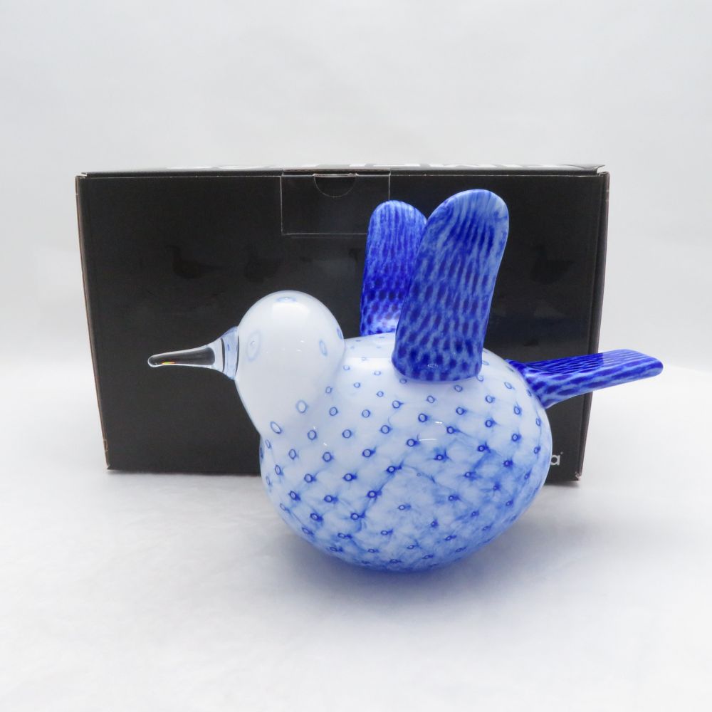未使用 iittala イッタラ アニュアルバード 2017年 オブジェ キウル ひばり ホワイト ブルー 鳥 北欧 SO4416K1 【中古】