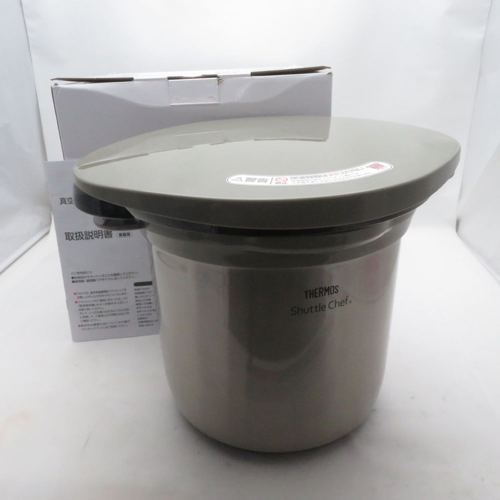 THERMOS サーモス KBK-4502 シャトルシェフ 真空保温調理器 クリアステンレス 4.5L 4～6人用 SO4554Z 【中古】