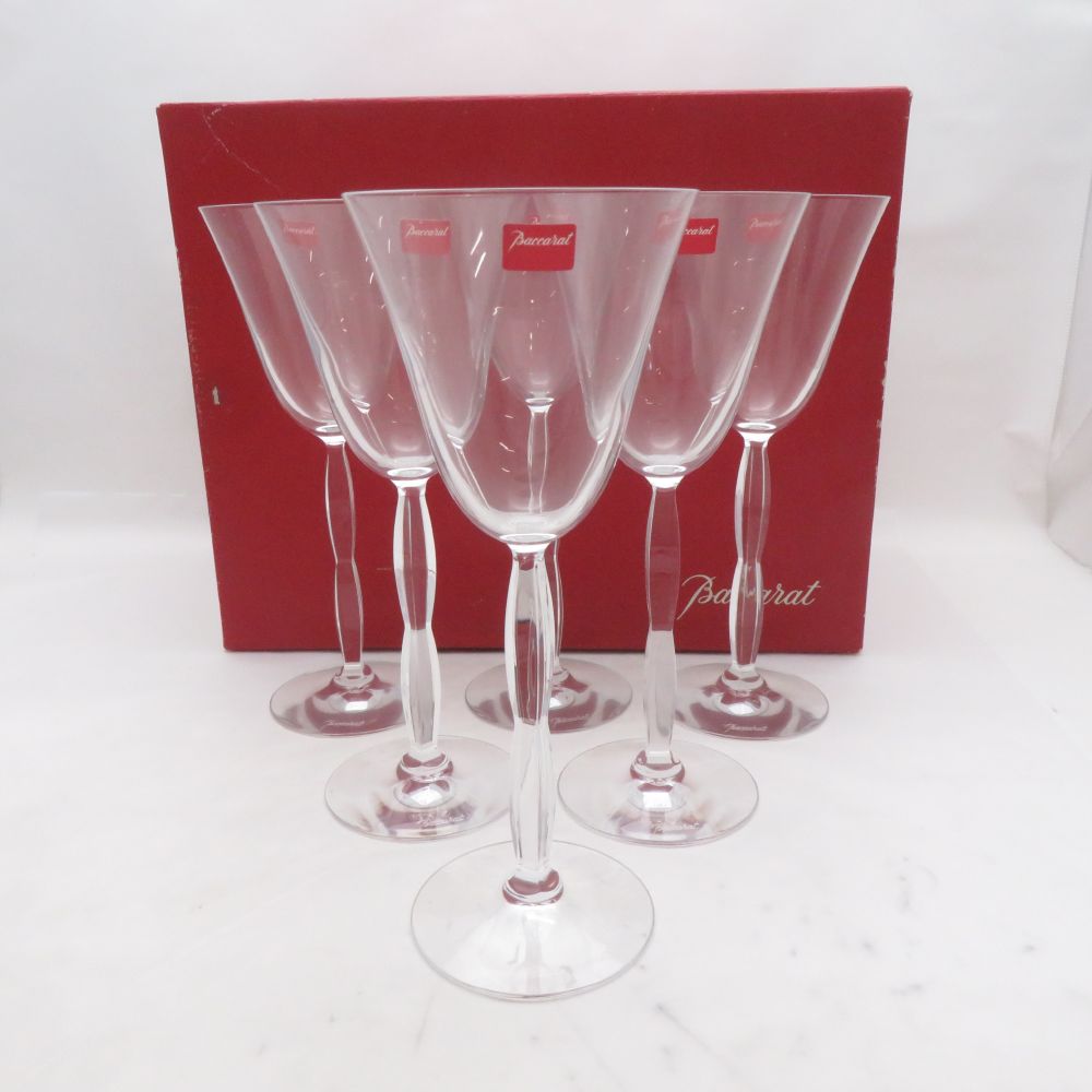 未使用 Baccarat バカラ オンド ワイングラス 6客 セット H22cm 廃盤 SO4616R1 【中古】