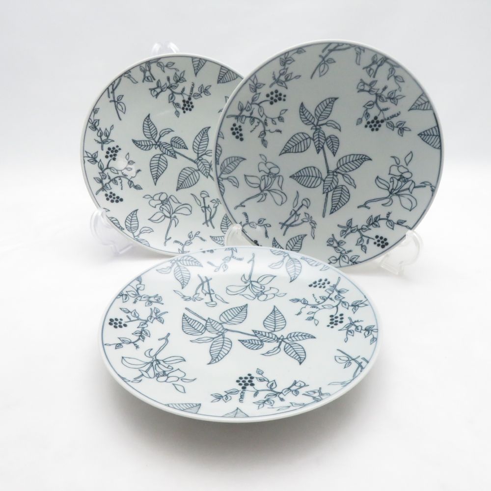 未使用 artek アルテック レフティ 印判皿 中皿 3枚 セット 東屋 白岳窯 18cmプレート SO4652Q1 【中古】