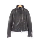 美品 ALL SAINTS オールセインツ ELLIS BIKER WL090S ライダースジャケット 1点 ブラック UK4(XSサイズ相当) ラムレザー100％ レザー バイカー アウター レディース AC1293A10 【中古】