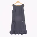 美品 FOXEY NEW YORK フォクシー 27378 スプラッシュヘム ドレス 1点 ブラック 38 ポリエステル 他 ストレッチ ワンピース レディース...
