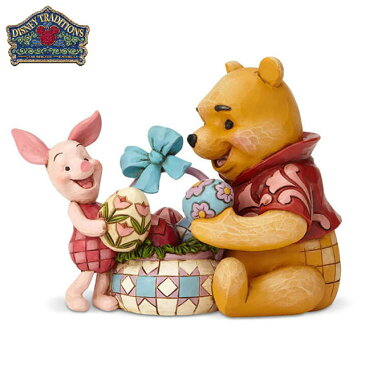 プー & ピグレット イースター Pooh and Piglet Easter【Disney Traditions】ディズニー フィギュア 置物 くまのプーさん ハート JIM SHORE ジムショアー 彫像 木彫り風 インテリア ギフト プレゼントEnesco社認定 日本正規総代理店 #6001283