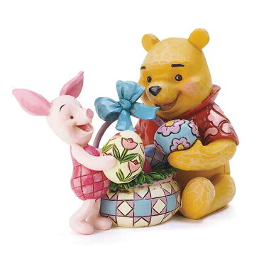 プー & ピグレット イースター Pooh and Piglet Easter【Disney Traditions】ディズニー フィギュア 置物 くまのプーさん ハート JIM SHORE ジムショアー 彫像 木彫り風 インテリア ギフト プレゼントEnesco社認定 日本正規総代理店 #6001283