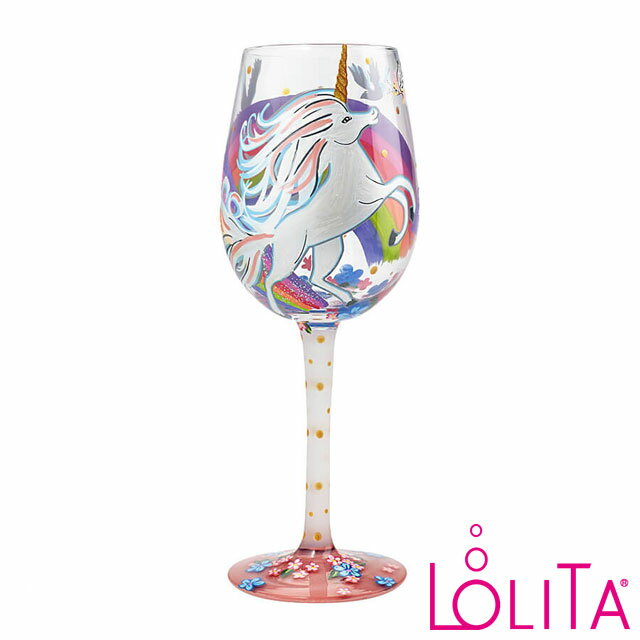 Lolita ワイングラス UNICORNロリータ ハンドペイント グラス wine glass プレゼント おしゃれ ギフト キュート ポップ アメリカ セレブ愛用 ブランドEnesco社認定 日本正規総代理店