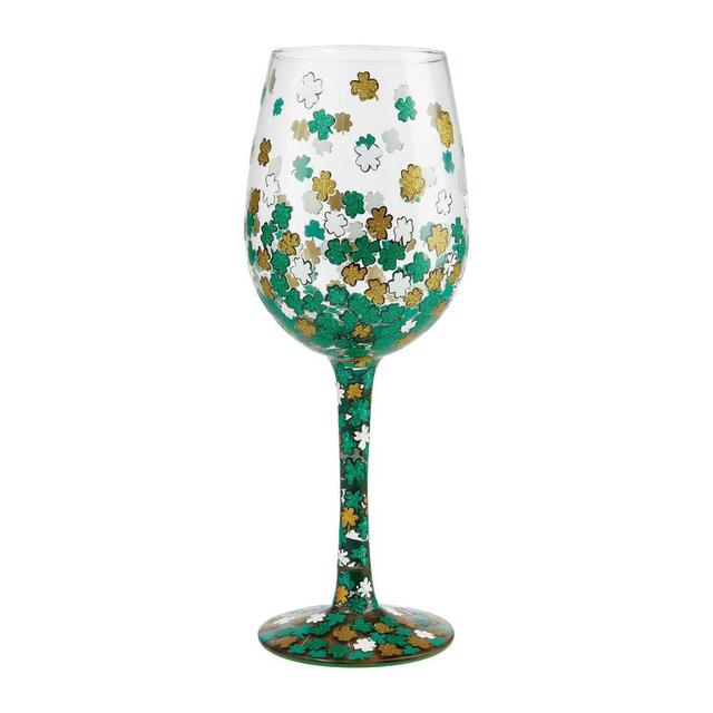 Lolita ワイングラスShamrock（クローバー)ロリータ ハンドペイント グラス wine glass プレゼント おしゃれ ギフト キュート ポップ アメリカ セレブ愛用 ブランドEnesco社認定 日本正規総代理店 #6006950