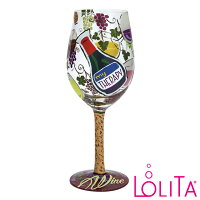 Lolita ワイングラス MY THERAPYロリータ ハンドペイント グラス wine glass プレゼント おしゃれ ギフト キュート ポップ アメリカ セレブ愛用 ブランドEnesco社認定 日本正規総代理店 #GLS11-5543H