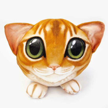 20cm クッション PIXIMALS タビーキャット【GANZ ガンズ】 ねこ 猫 cat リアル リアルな猫 茶トラ プリント 丸いクッション 枕 まくら ピロー ボールタイプクッション