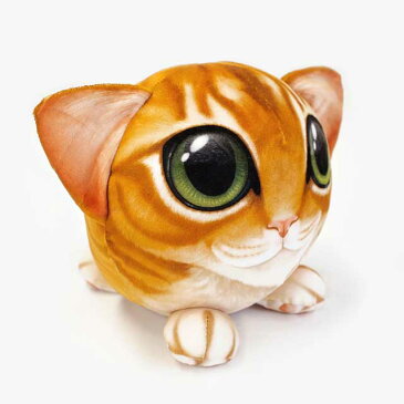 20cm クッション PIXIMALS タビーキャット【GANZ ガンズ】 ねこ 猫 cat リアル リアルな猫 茶トラ プリント 丸いクッション 枕 まくら ピロー ボールタイプクッション