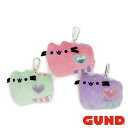 Pusheen the Cat プシーン リール付きパスケース（パステルカラー）【GUND ガンド】 ぬいぐるみ 猫 ねこ キャット 手触りふわふわ かわいい 定期入れ GUND社認定 日本正規総代理店 #4056402