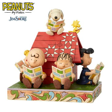 【送料無料】スヌーピー Gang reading comics【PEANUTS JIM SHORE ピーナッツ ジムショア】 Snoopy フィギュア 置物 彫像 木彫り風 インテリア ギフト プレゼント お祝いEnesco社認定 日本正規総代理店