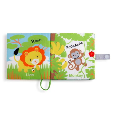 サウンドブック Jungle Friends ジャングルの仲間たち【Nat&Jules】 布絵本 絵本 音が鳴る おもちゃ 布製 電池交換可 知育玩具 動物 DEMDACO 正規代理店