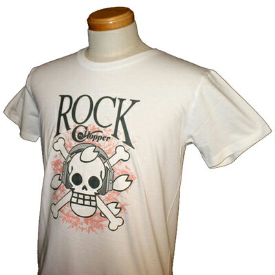 Rakuten - むかしむかし×ワンピース_ロック_ヘッドフォン_チョッパー_メンズ_半袖Tシャツ【ホワイト】_CS-2508