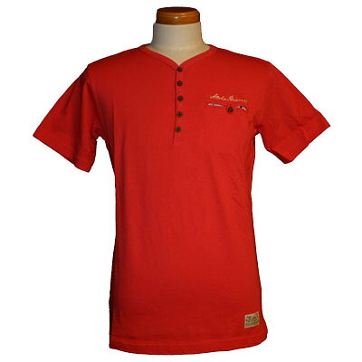 PIKO(ピコ)_メンズ_半袖Tシャツ(刺繍入り)【レッド(35)】_101328411