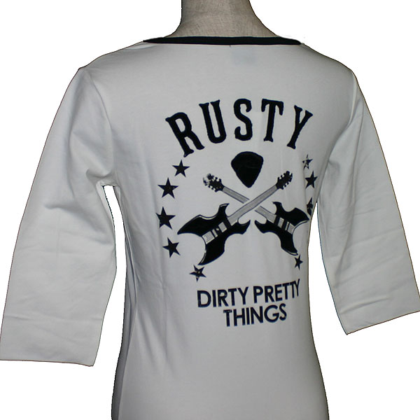 Logo - RUSTY(ラスティ)_レディース_七分袖Tシャツ【ホワイト(WHT)】_931-057