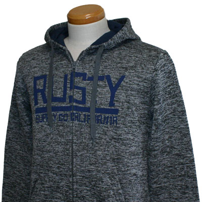 Rakuten - RUSTY(ラスティ)_メンズ_裏起毛ジップパーカー【グレー(GRH)】_925042