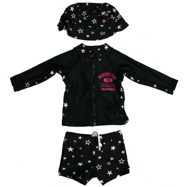 樂天商城 - OCEAN PACIFIC（オーシャンパシフィック）_子供用_キッズ_水着_帽子付き【ブラック(BK)】_563801