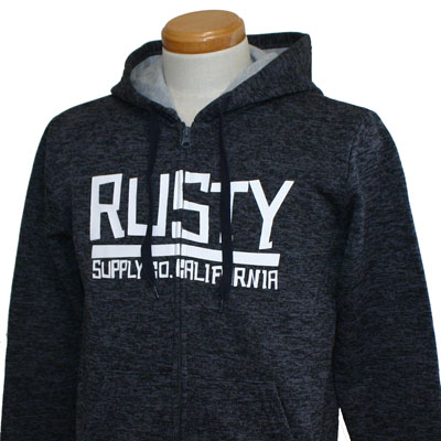 Rakuten - RUSTY(ラスティ)_メンズ_裏起毛ジップパーカー【グレー(CGY)】_925042