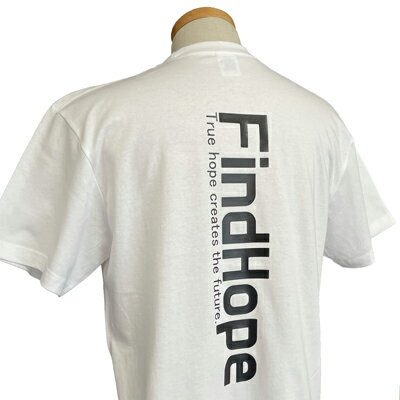 Rakuten - FindHope(ファインドホープ)_男女兼用_バック_縦ロゴ_半袖Tシャツ【ホワイト】_FH007