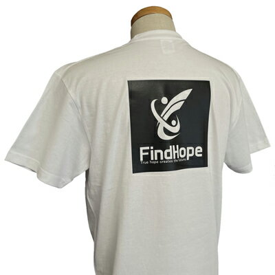 Rakuten - FindHope(ファインドホープ)_男女兼用_バック_メインロゴ2_半袖Tシャツ【ホワイト】_FH009
